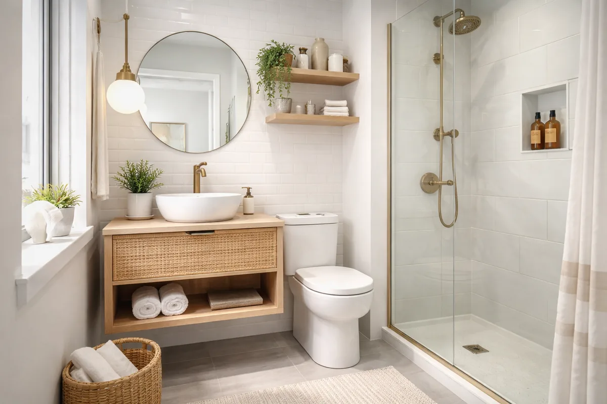 What are the most popular bathroom decor styles for small spaces