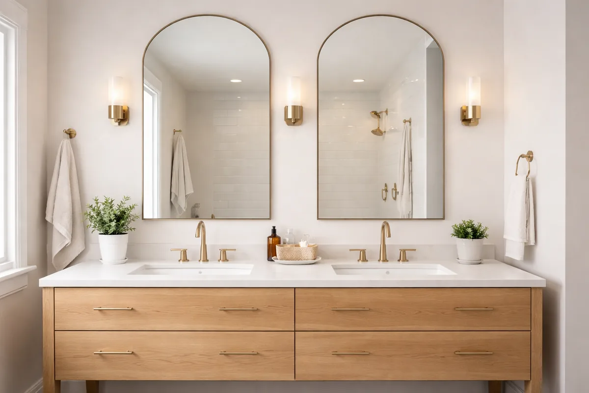 What size mirror works best for a double vanity