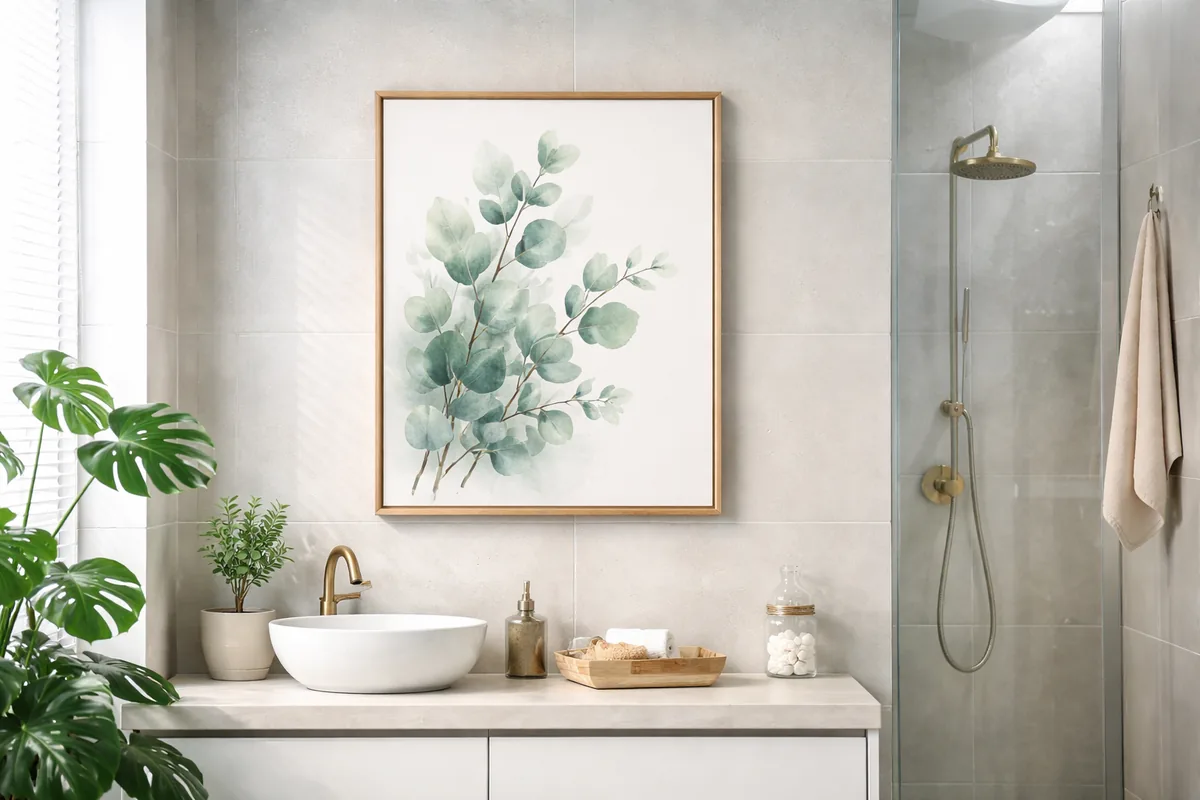 How to hang artwork in a humid bathroom without damage